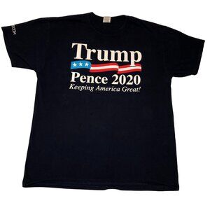 TRUMP PENCE 2020 T SHIRT SZ XL BLUE KEEPING AMERICA GREAT FRUIT OF THE LOOM MENS